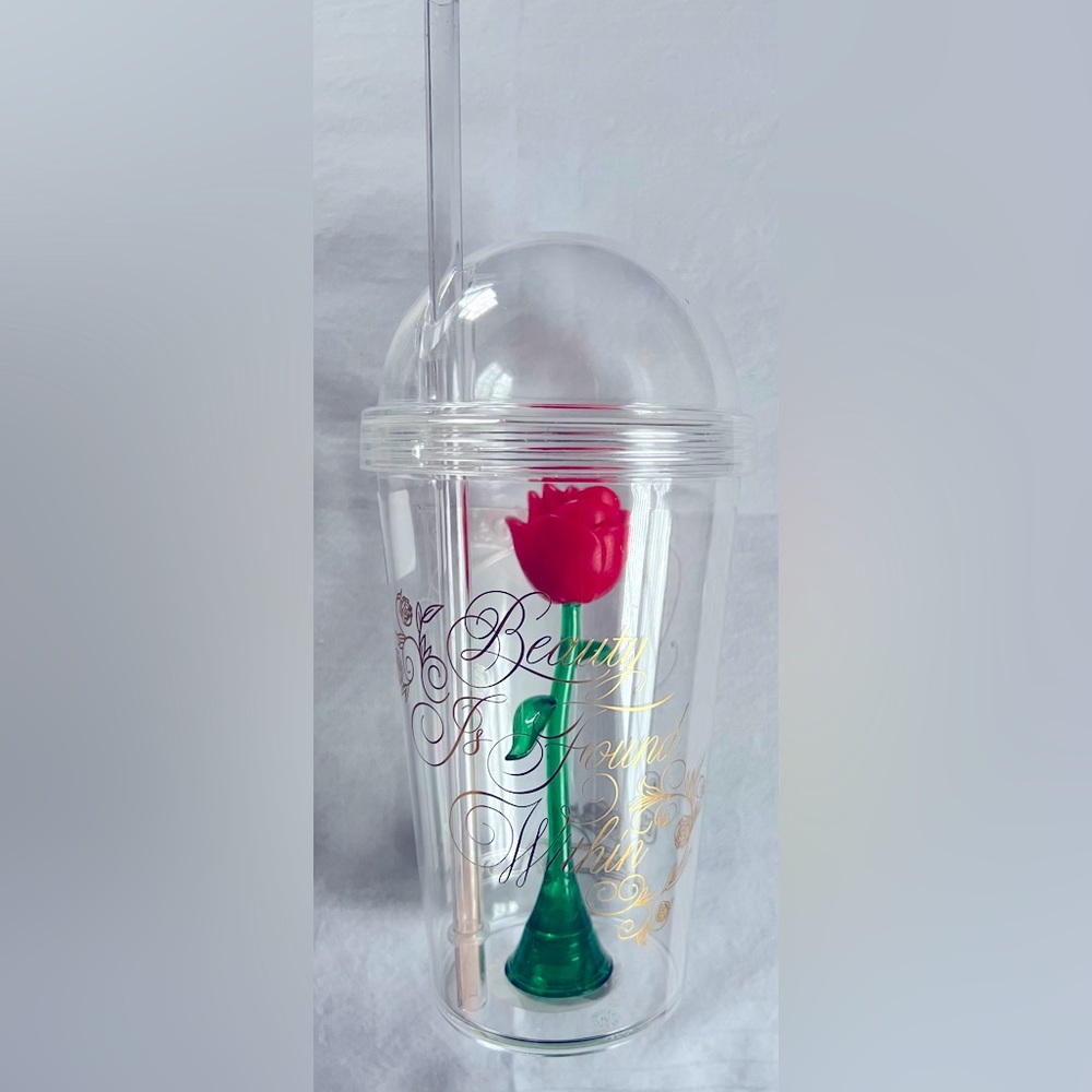 Beauty and the Beast with Rose Reusable Cup